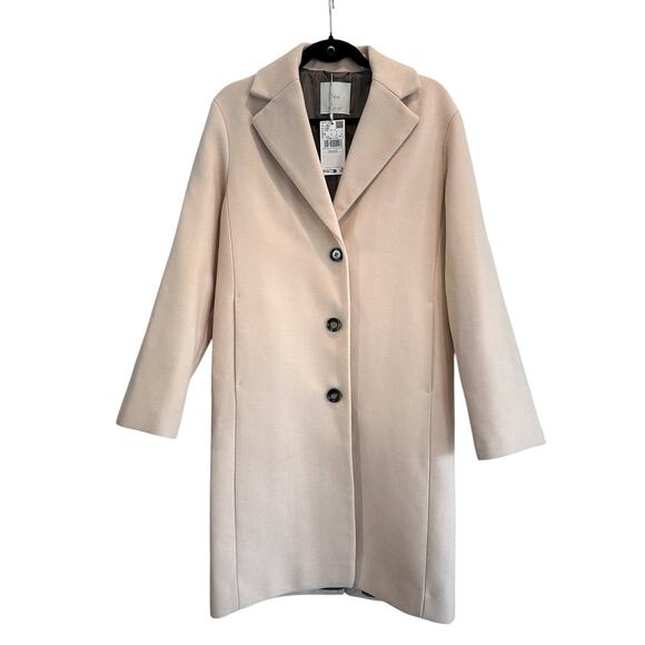 Mango Nude Pink Wool Coat Size XS - Picture 7 of 7